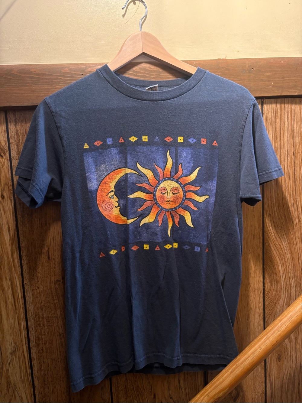 Graphic Sun & Moon T-Shirt - Navy Blue